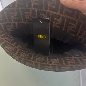 Fendi Brown Logo Pattern Hat